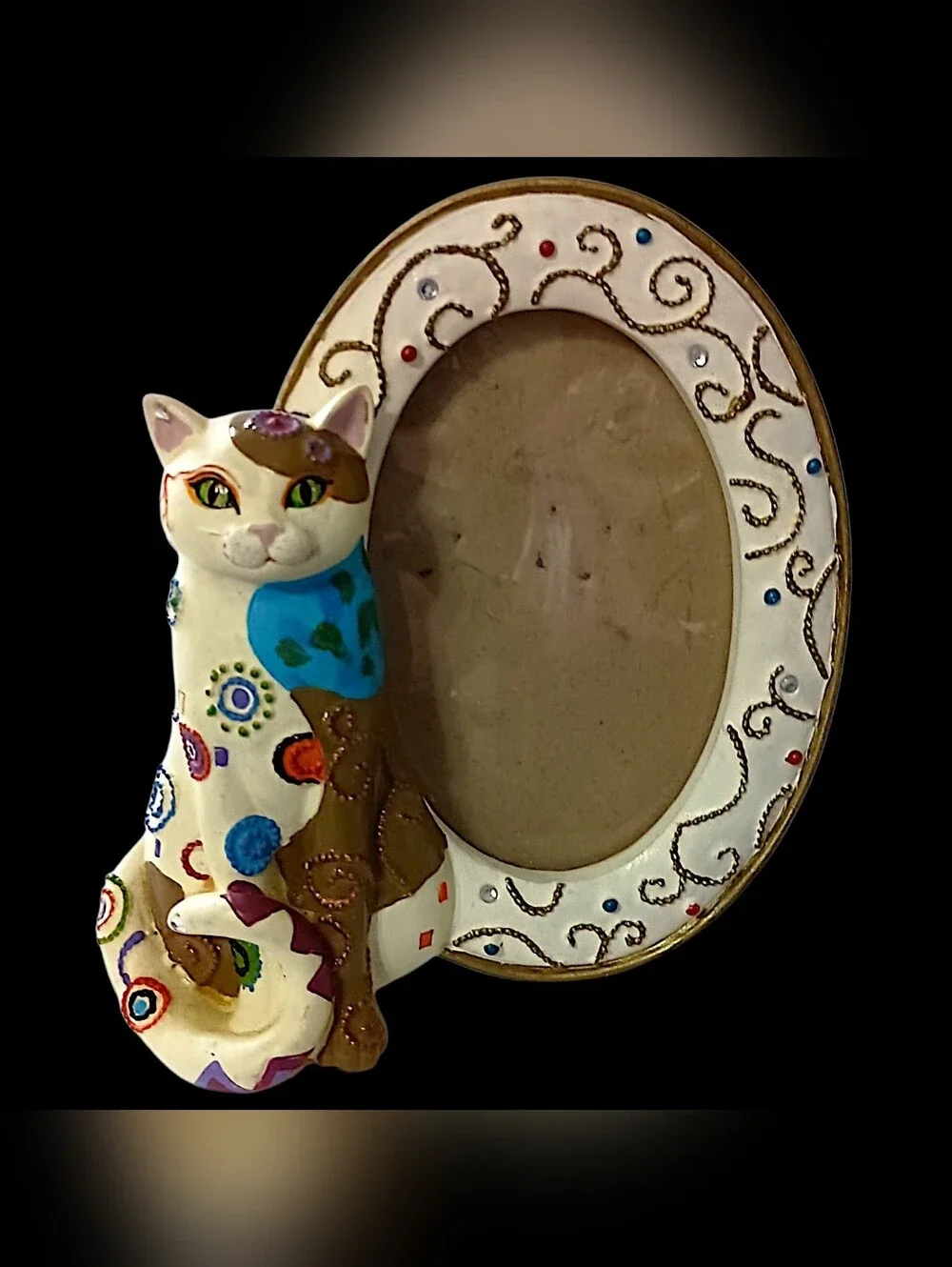 Kleo Kats Mini Cat Picture Photo Frame Hand Painted Whimsical Collectible Resin